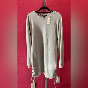 Forever 21 Gray Crewneck Long Sleeve Sweater Dress